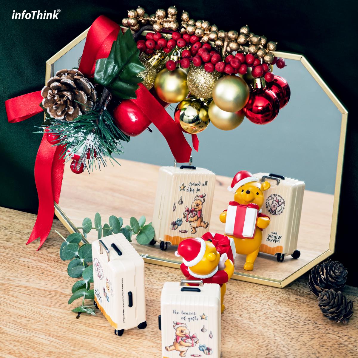 福利品【Infothink】小熊維尼系列聖誕版真無線藍牙耳機