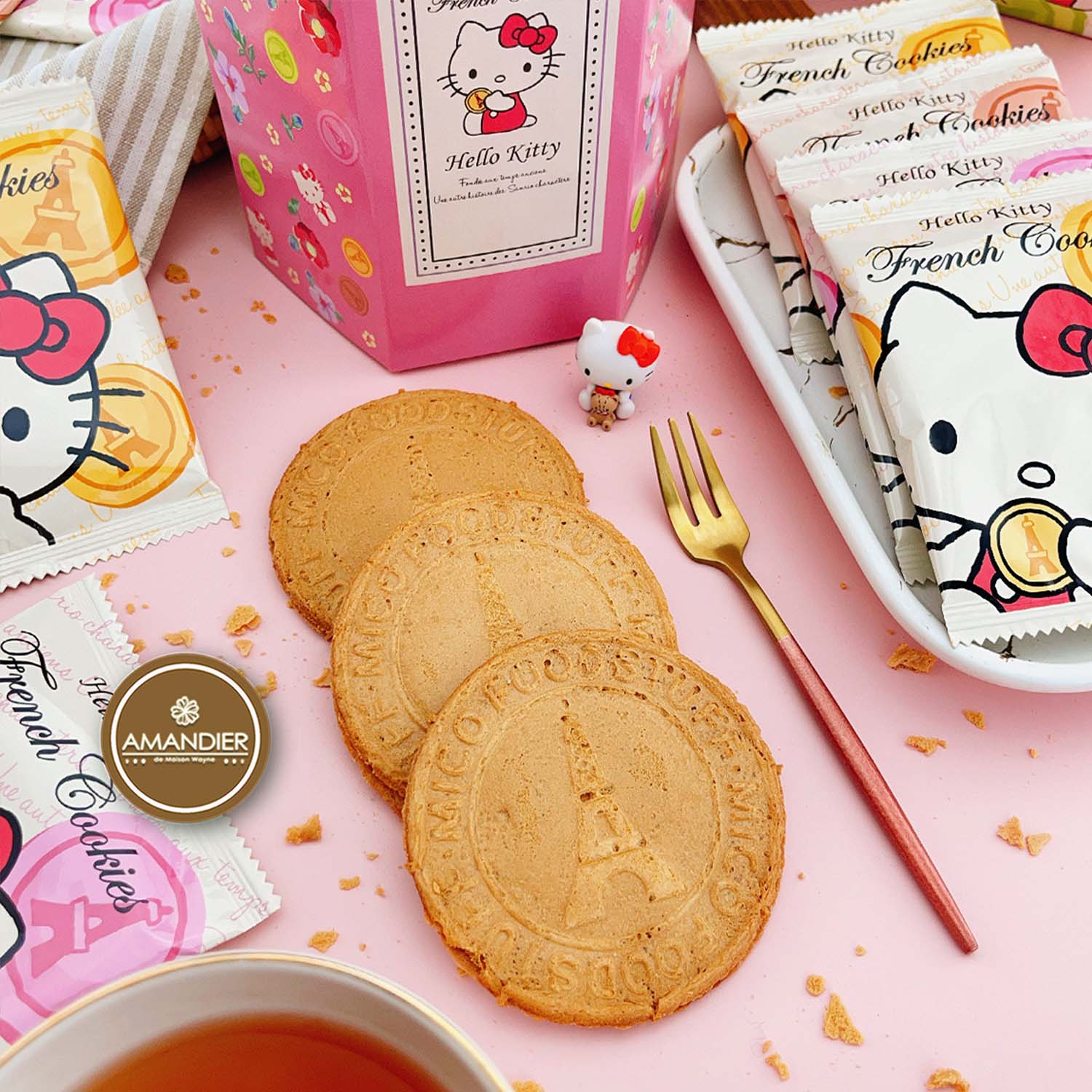 ［任選兩盒優惠］Hello Kitty法蘭酥浪漫花園-粉款/桃款-草莓風味