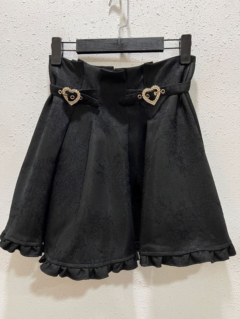 Rojita 最大折扣款 百搭愛心扣水鑽地雷系量產型甜美可愛短裙 半身裙