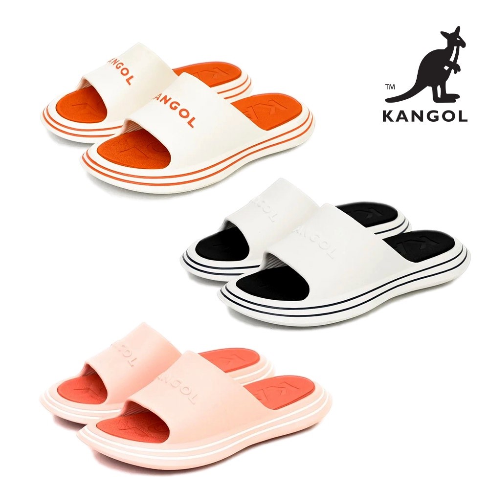 【Kangol】 無重力寬版微氣墊潮流 涼拖鞋(4色)
