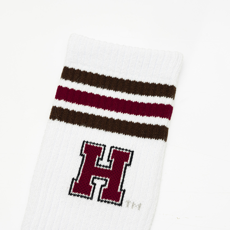 【NCAA】 哈佛大學Harvard 羅紋配條中筒長襪 (男款)