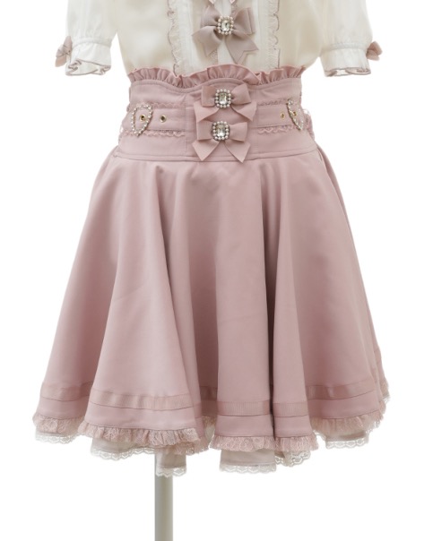 LIZ LISA 日系地雷系 三色 量產型絲帶蝴蝶結鑲鑽珍珠扣 分碼 半身裙