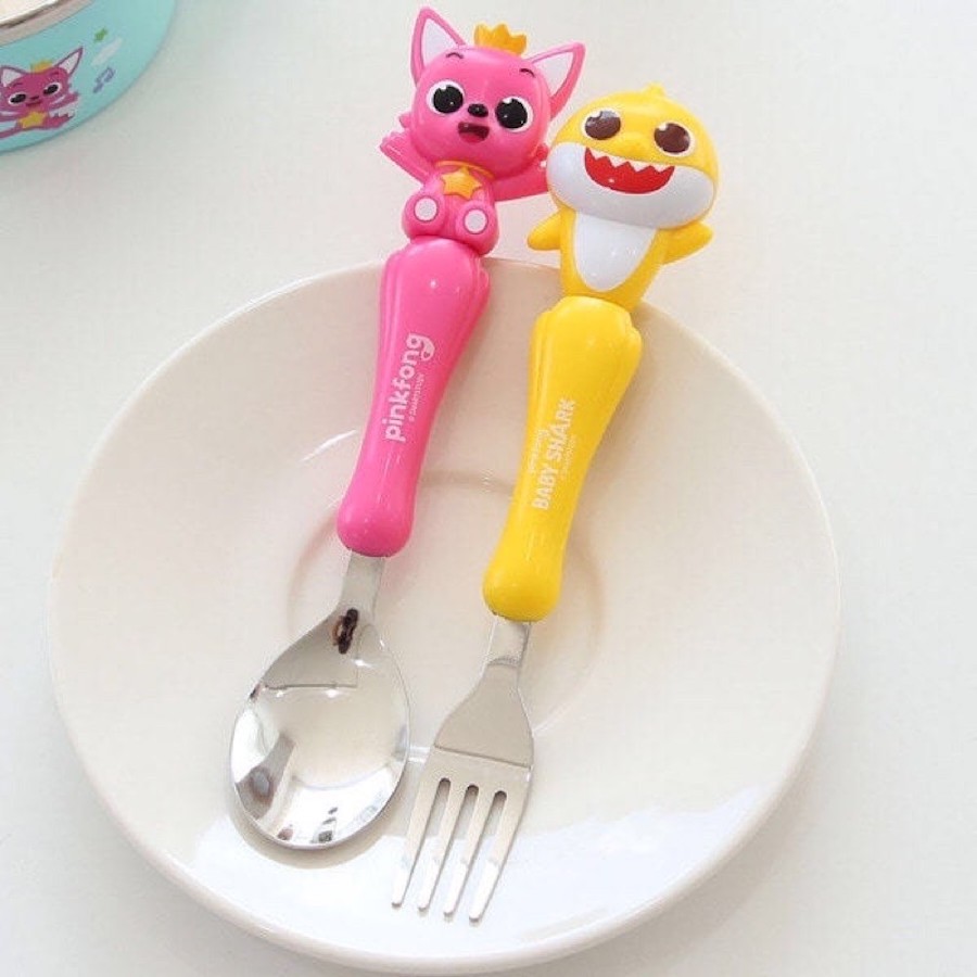❗🇰🇷韓國正版❗🇰🇷 pinkfong 碰碰狐 babyshark 鯊魚寶寶 兒童304不鏽鋼餐具組