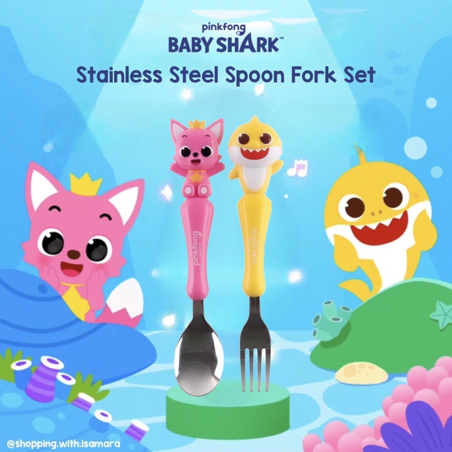 ❗🇰🇷韓國正版❗🇰🇷 pinkfong 碰碰狐 babyshark 鯊魚寶寶 兒童304不鏽鋼餐具組