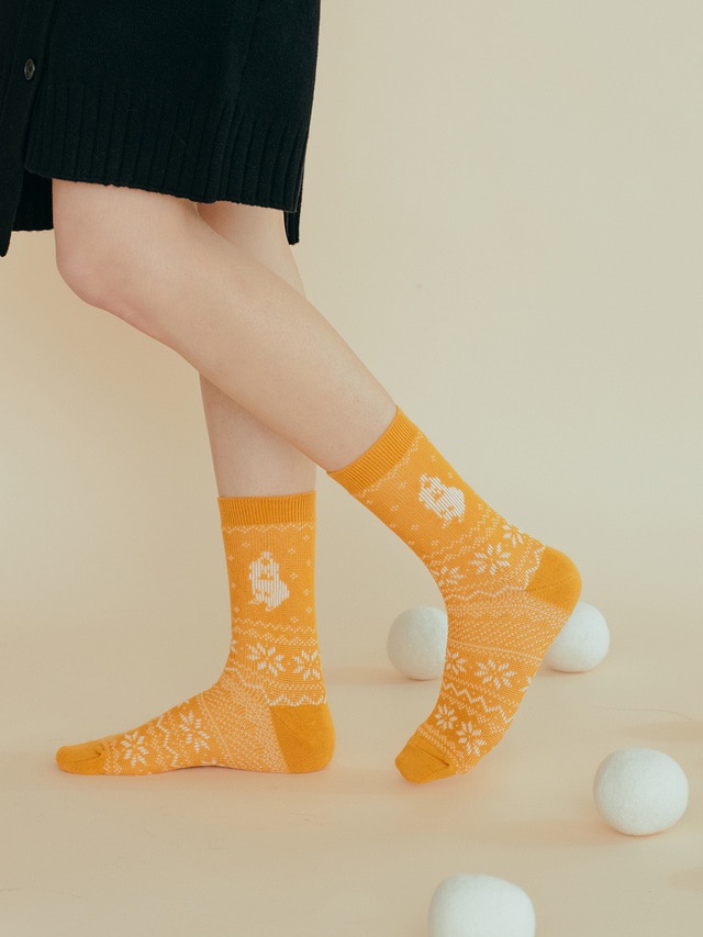 韓國🇰🇷 正版 Dinotaeng文創-短尾矮袋鼠 雪花款 中筒襪