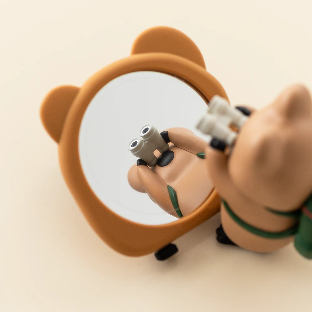 韓國🇰🇷 正版 Dinotaeng文創-短尾矮袋鼠Quokka手拿鏡 鏡子 隨身鏡 化妝鏡
