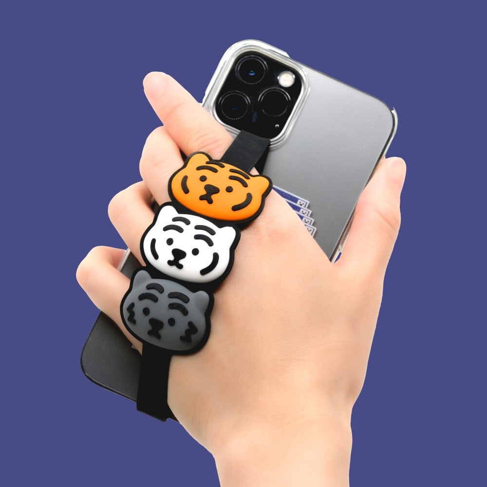 韓國🇰🇷 正版 MUZIK TIGER文創-Phone Silicone Strap Three tigers 手機帶