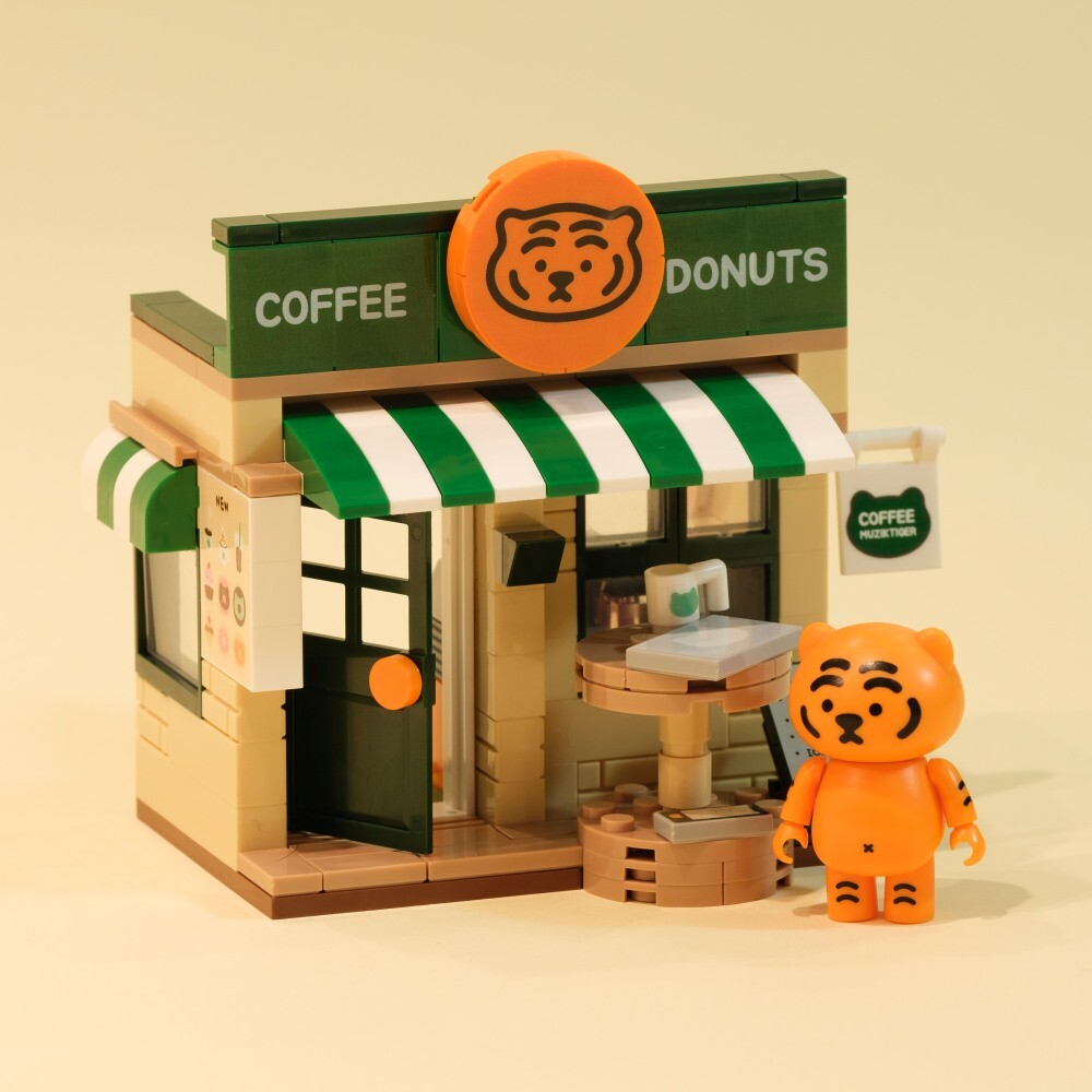 韓國🇰🇷 正版 MUZIK TIGER文創-Cafe Brick Figure 咖啡店模型