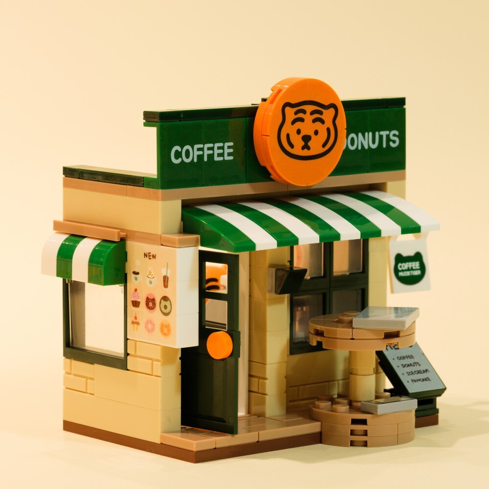 韓國🇰🇷 正版 MUZIK TIGER文創-Cafe Brick Figure 咖啡店模型