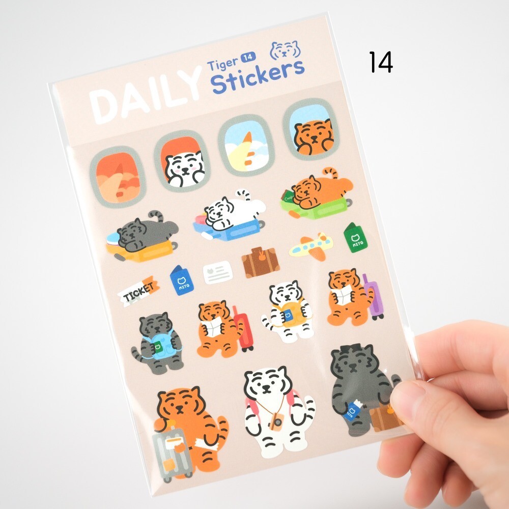 韓國🇰🇷 正版 MUZIK TIGER文創-Daily Tiger Stickers 12-16 日常貼紙 (1p)