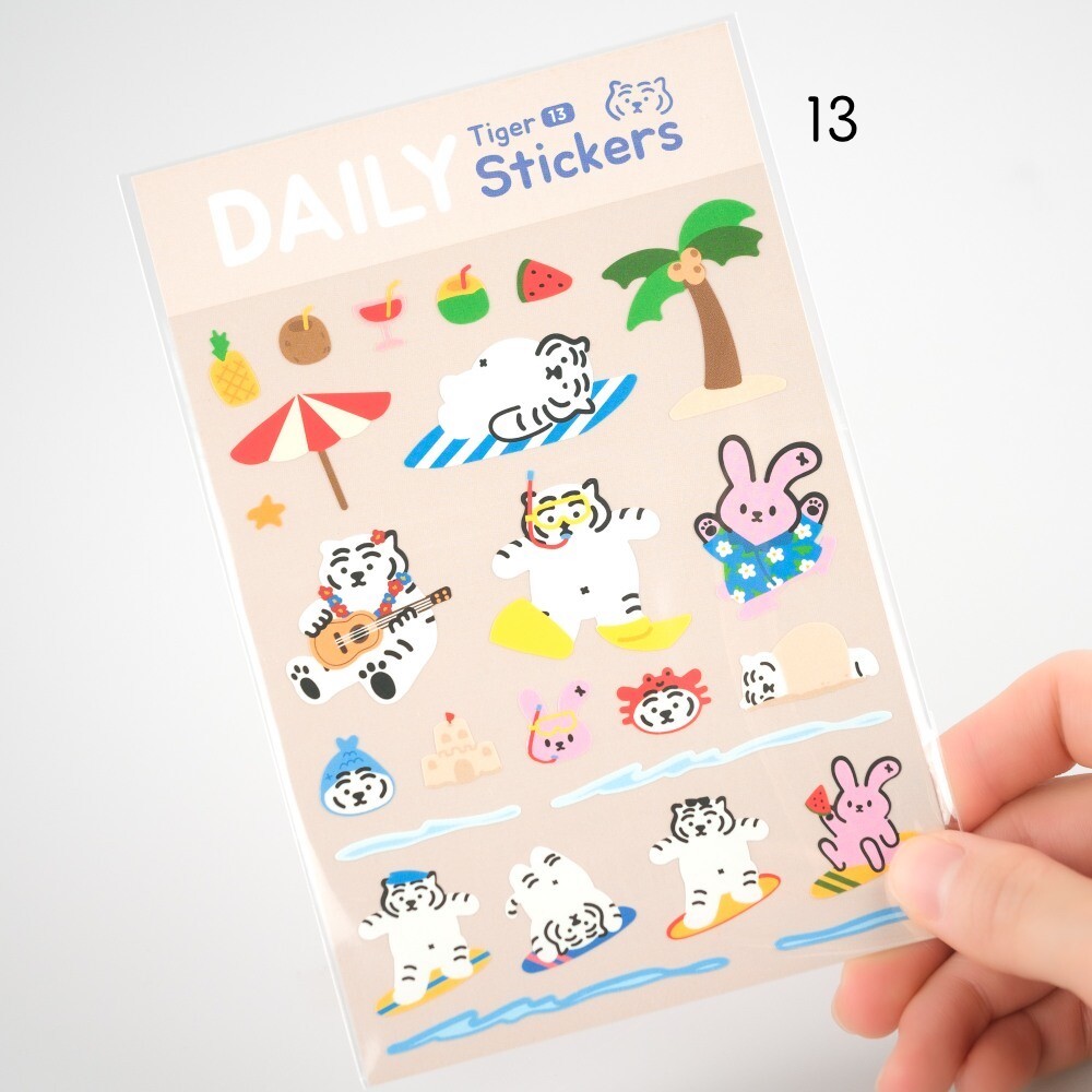 韓國🇰🇷 正版 MUZIK TIGER文創-Daily Tiger Stickers 12-16 日常貼紙 (1p)