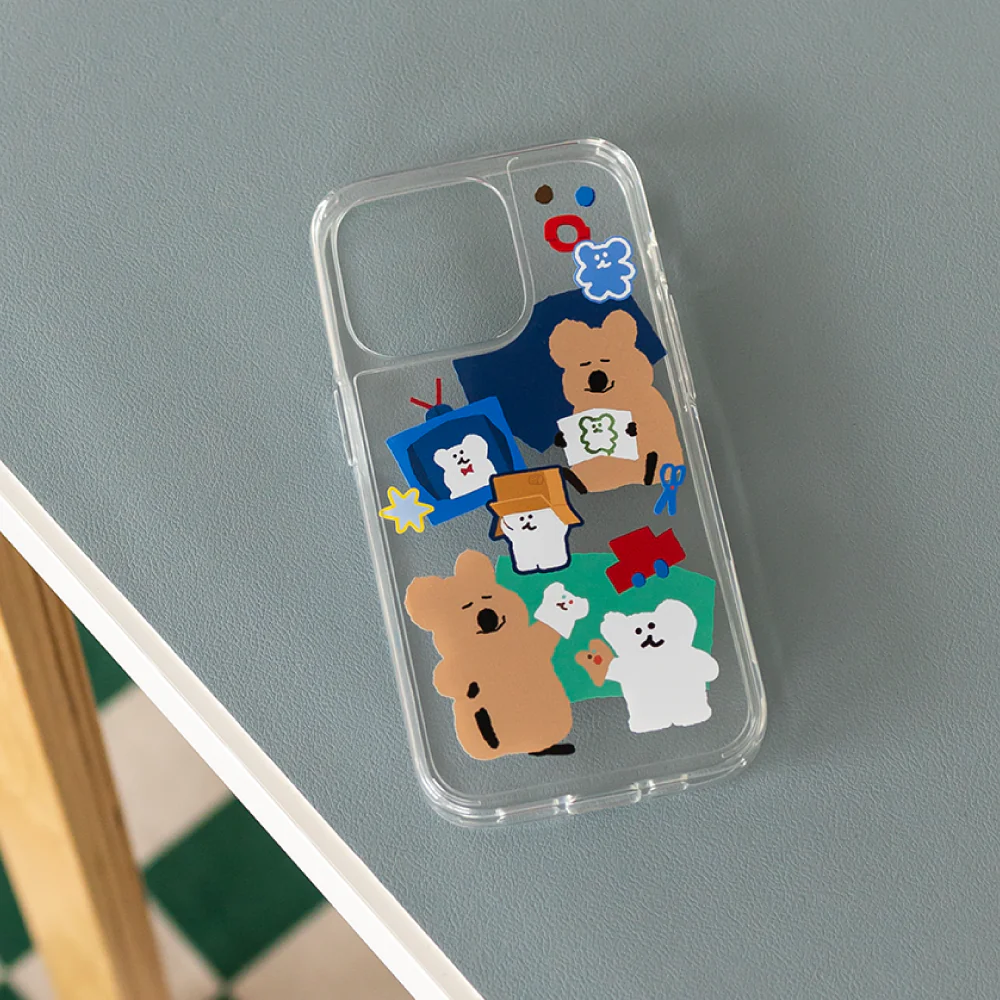 韓國🇰🇷 正版 Dinotaeng文創-Boxville Sticker Clear Case 透明手機保護殼