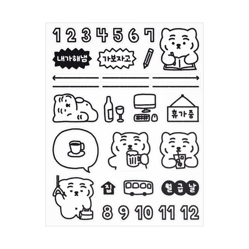 韓國🇰🇷 正版 MUZIK TIGER文創-Diary Deco stickers 貼紙（2款）