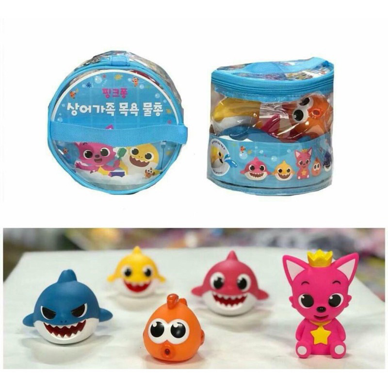 ❗🇰🇷韓國正版❗🇰🇷 pinkfong 碰碰狐 babyshark 鯊魚寶寶 洗澡玩偶 噴水玩偶 5入一組