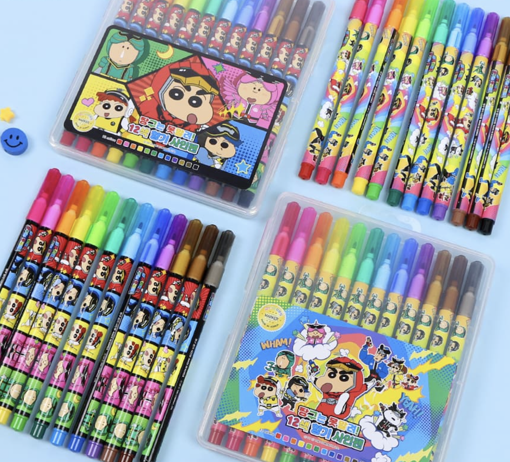❗️蠟筆小新❗️韓國正版 蠟筆小新 12色彩筆 兒童彩色筆