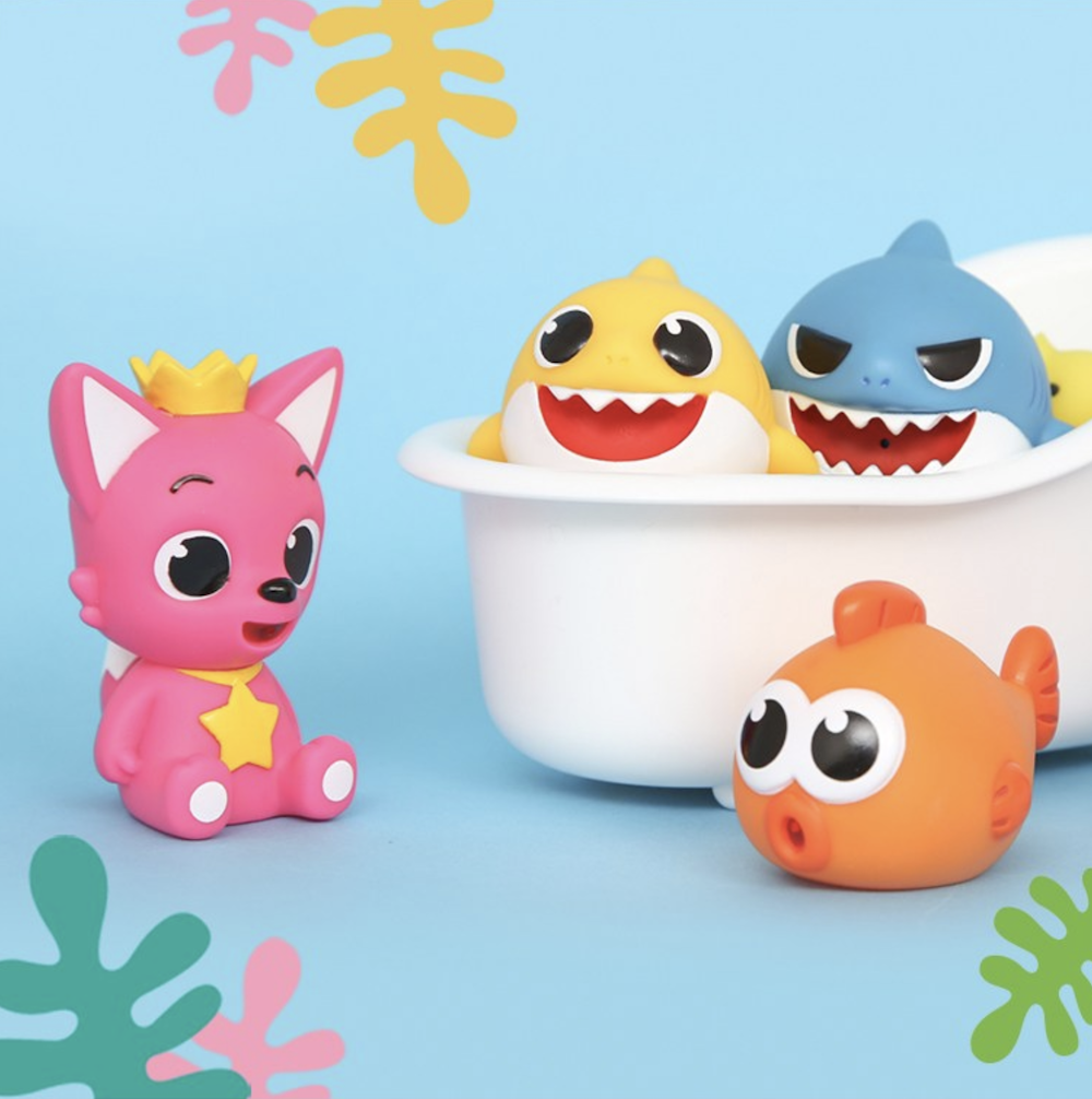 ❗🇰🇷韓國正版❗🇰🇷 pinkfong 碰碰狐 babyshark 鯊魚寶寶 洗澡玩偶 噴水玩偶 5入一組