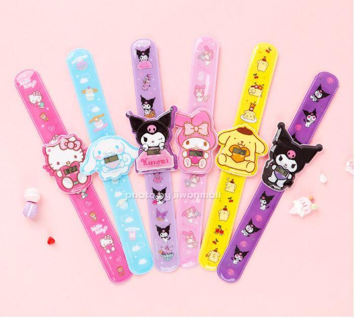 韓國🇰🇷 正版 三麗鷗  Characters 庫洛米、大耳狗、kitty貓、美樂蒂、布丁狗 可愛按扣手錶 手錶 電子錶