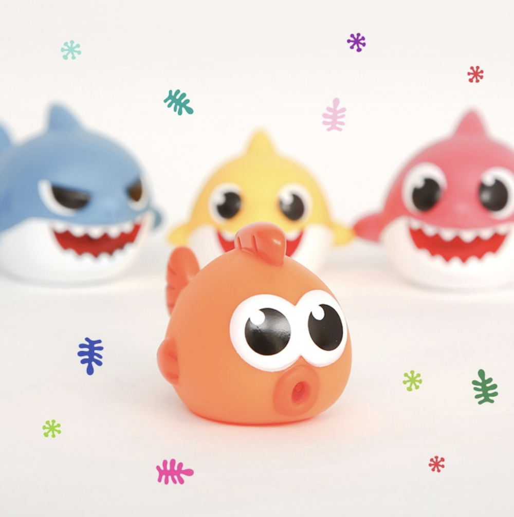 ❗🇰🇷韓國正版❗🇰🇷 pinkfong 碰碰狐 babyshark 鯊魚寶寶 洗澡玩偶 噴水玩偶 5入一組