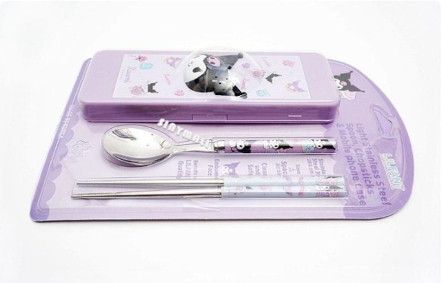 韓國🇰🇷 正版 三麗鷗 酷洛米 餐具盒套裝 （筷子+湯匙+餐具盒）