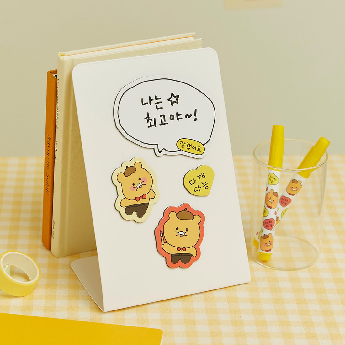 韓國🇰🇷 正版 KaKao Friends CHOONSIK 冰箱貼套裝 冰箱裝飾  磁性貼 附筆