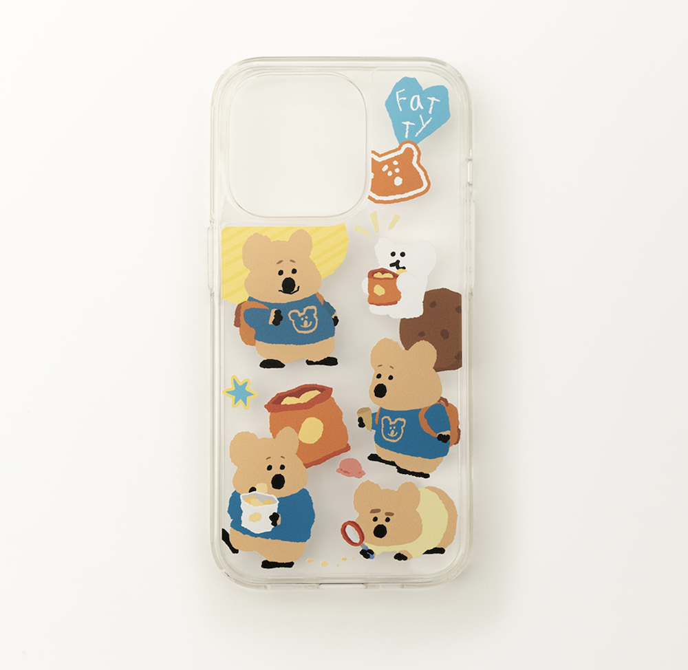 韓國🇰🇷 正版 Dinotaeng 短尾矮袋鼠 文創-Fatty's Snacktime Phonecase 微笑袋鼠 短尾袋鼠 矮袋鼠 棉花糖 手機保護殼