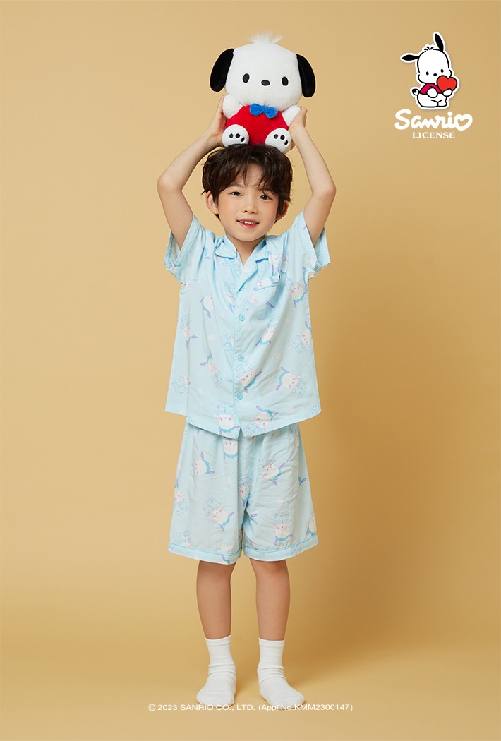 韓國🇰🇷 正版 三麗鷗系列 帕恰狗印花 薄款短袖睡衣套裝 薄荷色