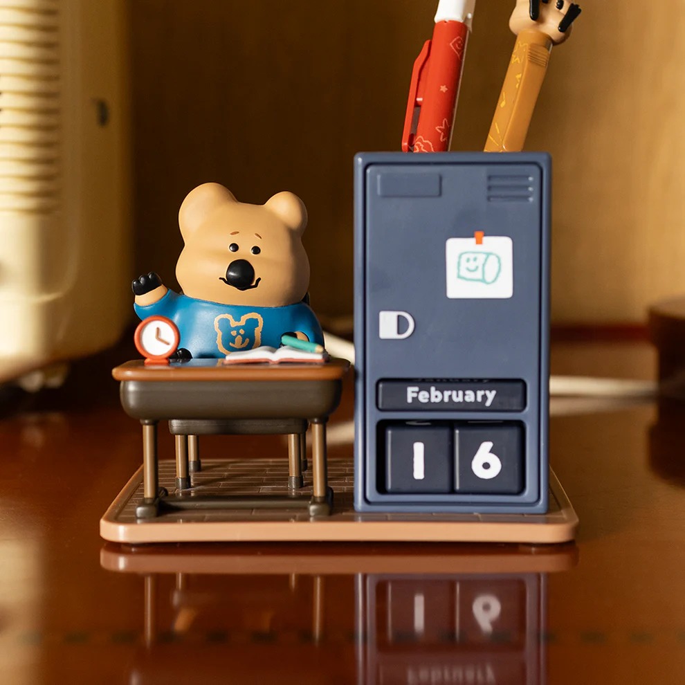 韓國🇰🇷 正版 Dinotaeng文創-Fatty Cabinet Calendar 微笑袋鼠 短尾袋鼠 矮袋鼠 造型萬年桌曆筆筒