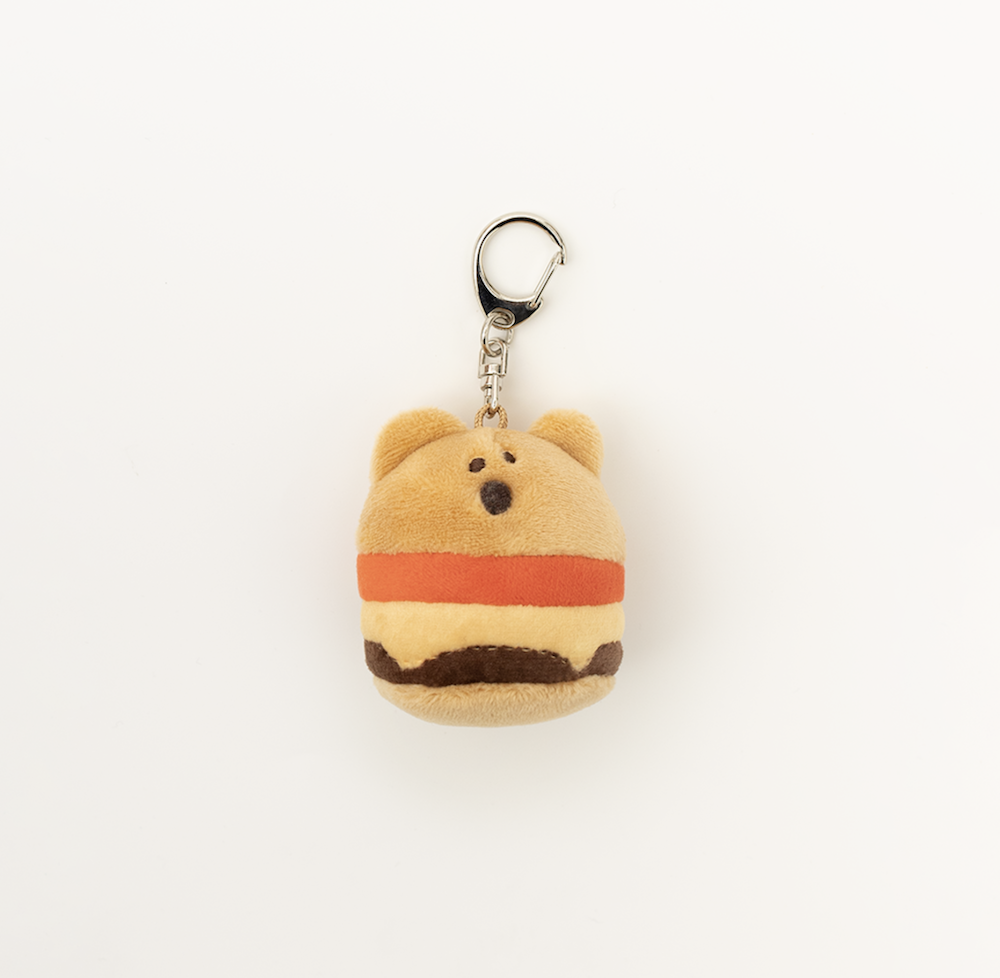 韓國🇰🇷 正版 Dinotaeng文創-Quokka Burger Keyring 微笑袋鼠 短尾袋鼠 矮袋鼠 鑰匙扣吊飾