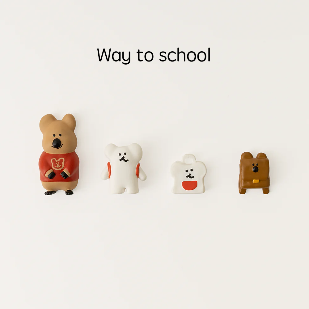 韓國🇰🇷 正版 Dinotaeng文創-Quokka in School Magnet 微笑袋鼠 短尾袋鼠 矮袋鼠 棉花糖 校園系列磁石套裝（4款）