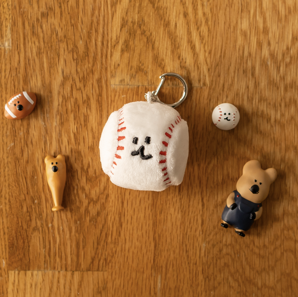 韓國🇰🇷 正版 Dinotaeng 短尾矮袋鼠 文創-BOBO Baseball Keyring 微笑袋鼠 短尾袋鼠 矮袋鼠 棉花糖 鑰匙扣吊飾