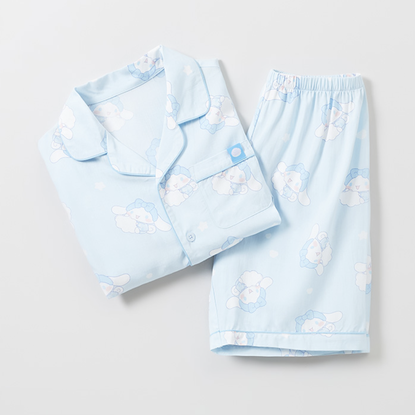 韓國🇰🇷 正版 三麗鷗系列 大耳狗印花 薄款短袖睡衣套裝 藍色