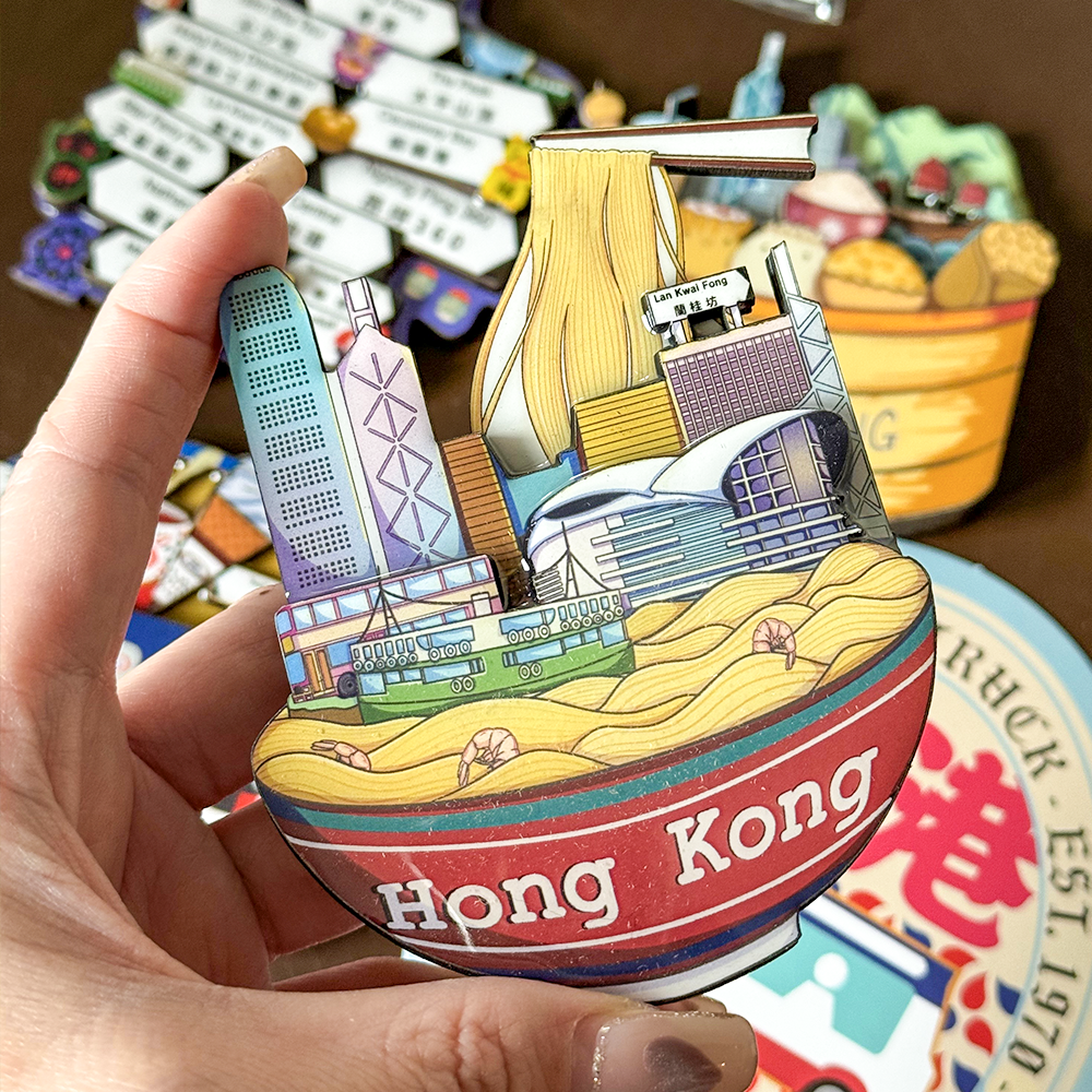 🌟精美磁鐵🌟 🇭🇰 香港網紅冰箱貼 磁鐵 3D立體磁鐵 雪糕車 港點 蛋撻 路標 撈麵 