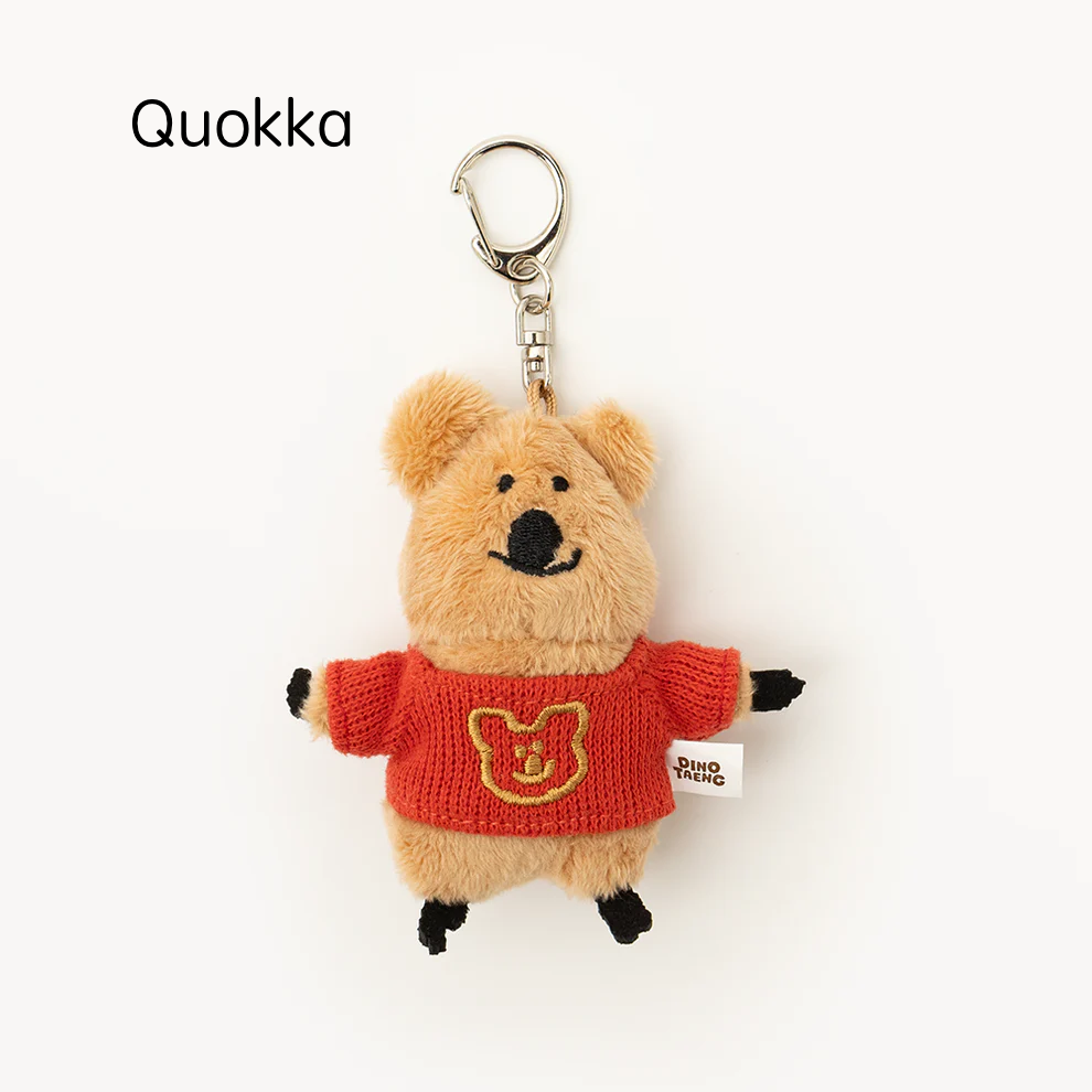 韓國🇰🇷 正版 Dinotaeng文創-Quokka in School Flat fur keyring 微笑袋鼠 短尾袋鼠 矮袋鼠 棉花糖 角色公仔鎖匙扣（7款）