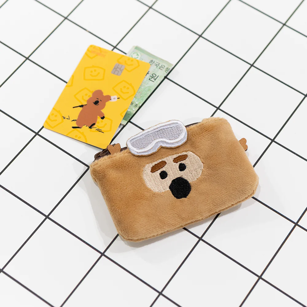 韓國🇰🇷 正版 Dinotaeng 短尾矮袋鼠 文創-Quokka in School Card Holder 微笑袋鼠 短尾袋鼠 矮袋鼠 角色絨毛收納小袋（3款）