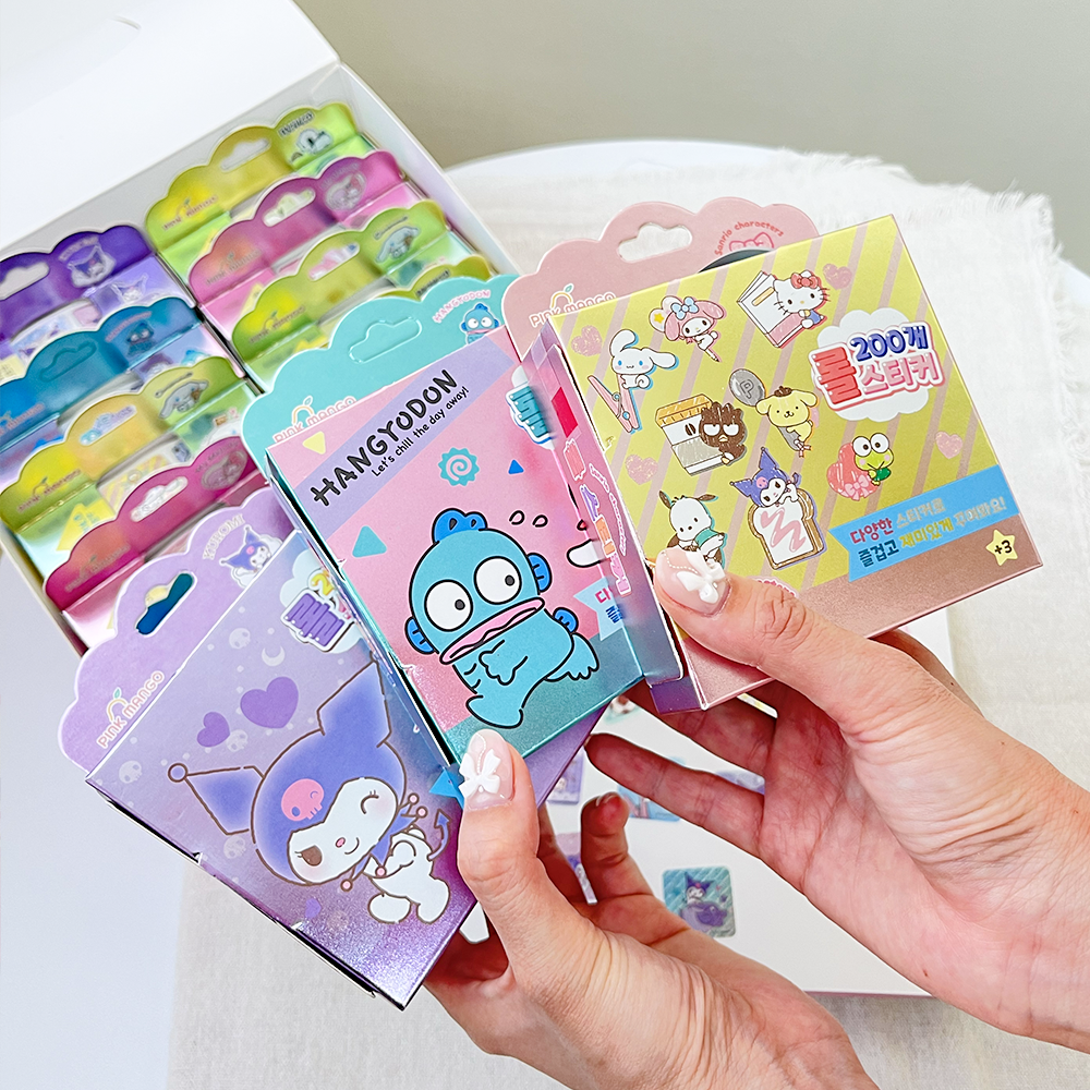 韓國🇰🇷 正版 三麗鷗 美樂蒂 人魚漢頓 帕恰狗 大耳狗 酷洛米 角色貼紙 整盒 含12小盒