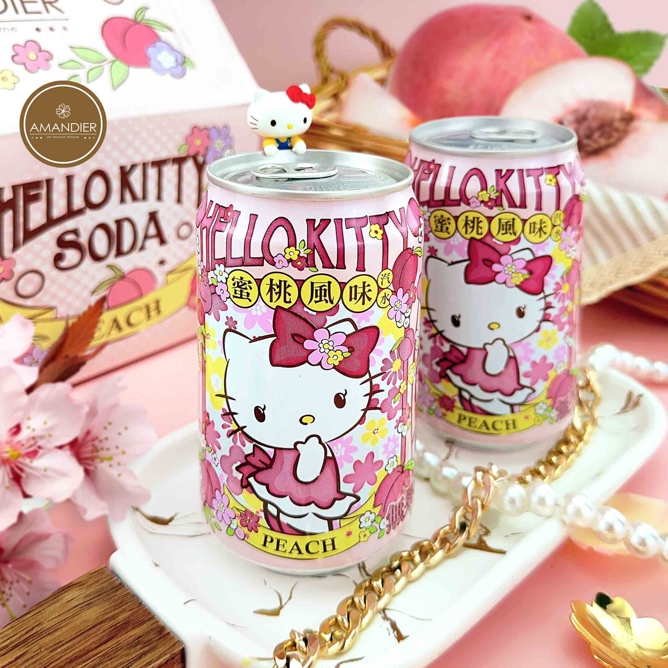【雅蒙蒂】Hello Kitty蜜桃風味汽水 (12罐/箱)