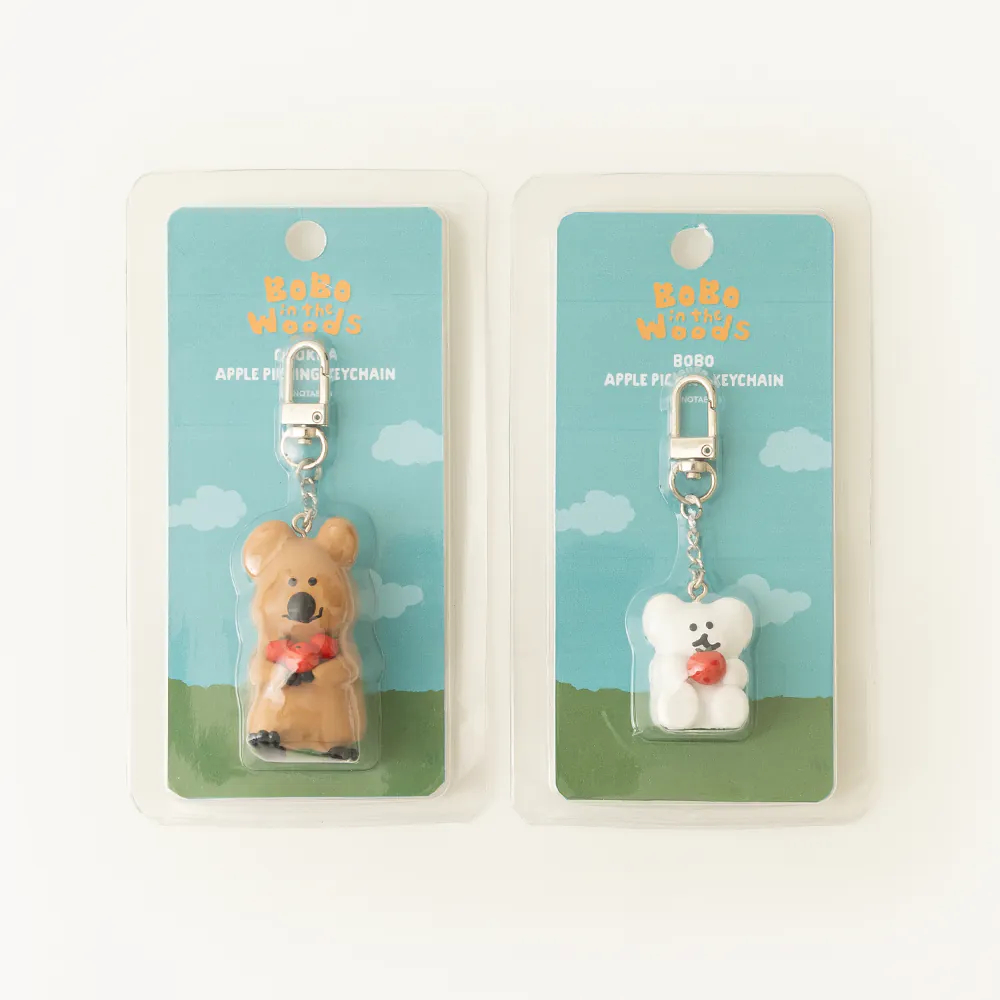 韓國🇰🇷 正版 Dinotaeng 短尾矮袋鼠 文創-Apple Picking Keychain 微笑袋鼠 短尾袋鼠 矮袋鼠 BOBO熊 鑰匙圈