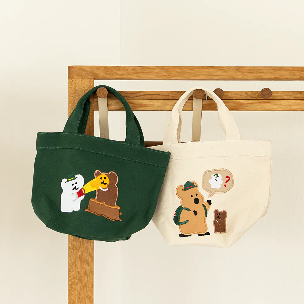 韓國🇰🇷 正版 Dinotaeng 短尾矮袋鼠 文創-BOBO in the Woods Canvas Bag 微笑袋鼠 短尾袋鼠 矮袋鼠 BOBO熊 帆布袋