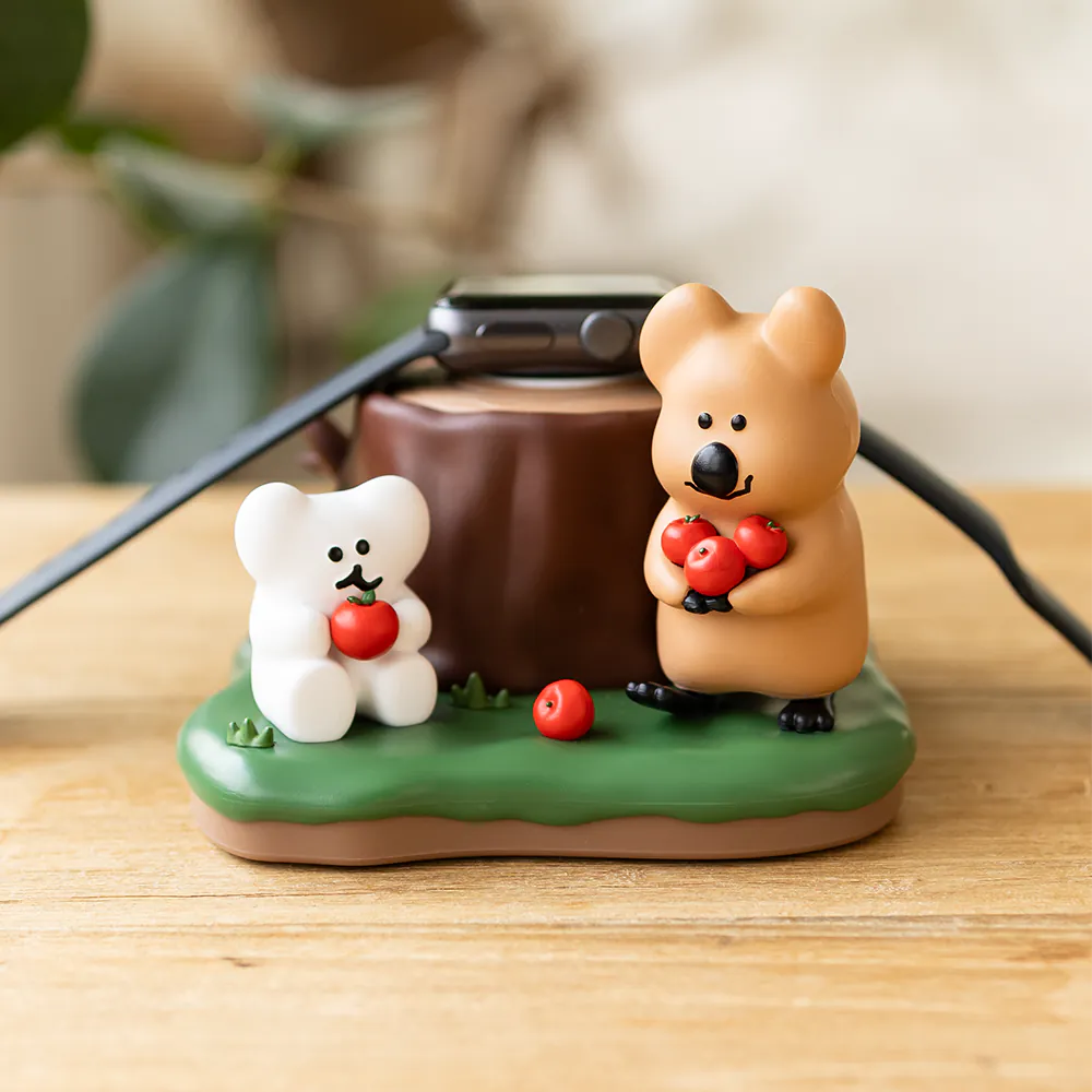 韓國🇰🇷 正版 Dinotaeng 短尾矮袋鼠 文創-APPLE PICKING WATCH CHARGER STAND 微笑袋鼠 短尾袋鼠 矮袋鼠 BOBO熊 手錶充電座