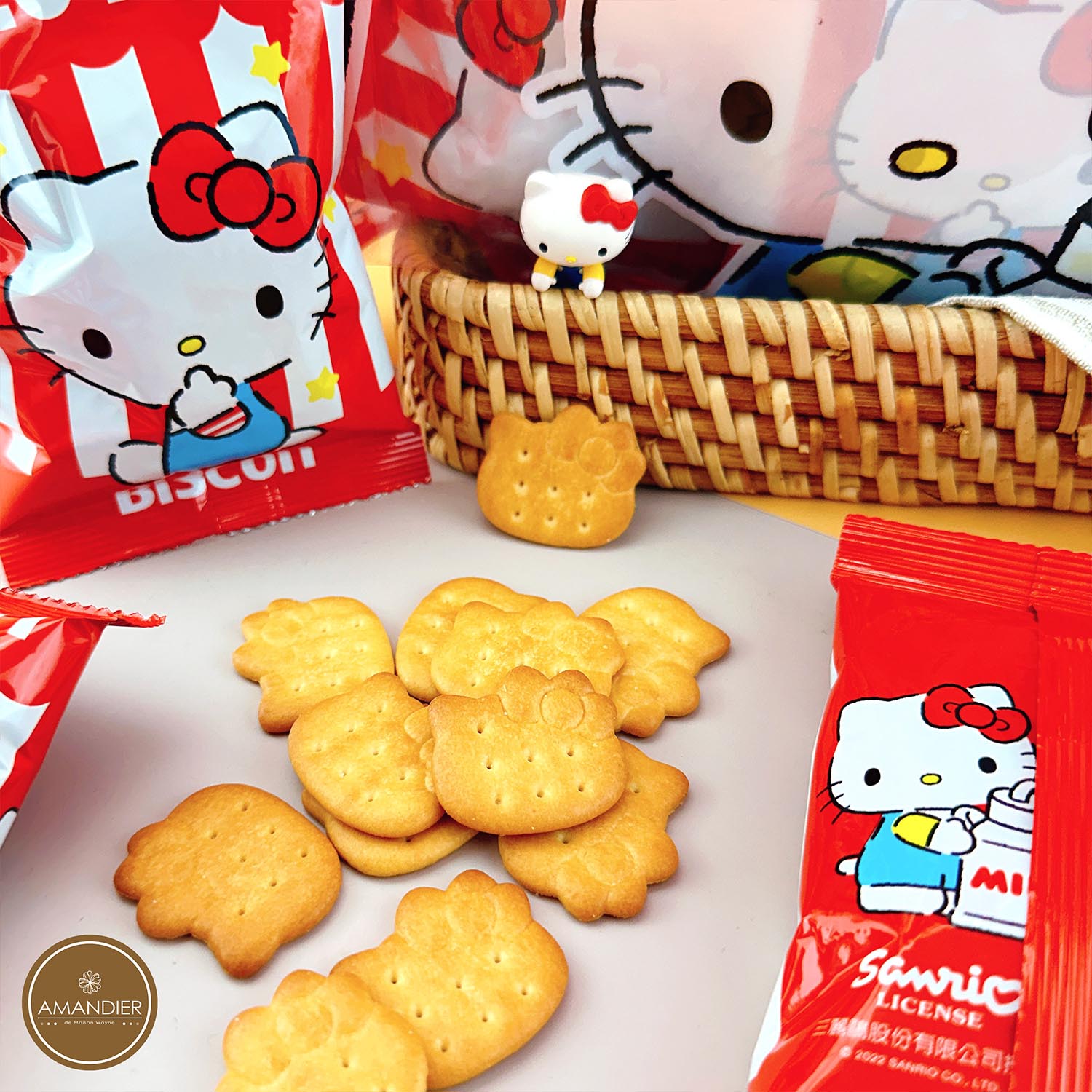 【雅蒙蒂】Hello Kitty 圖案餅乾分享包 (奶油玫瑰鹽風味)