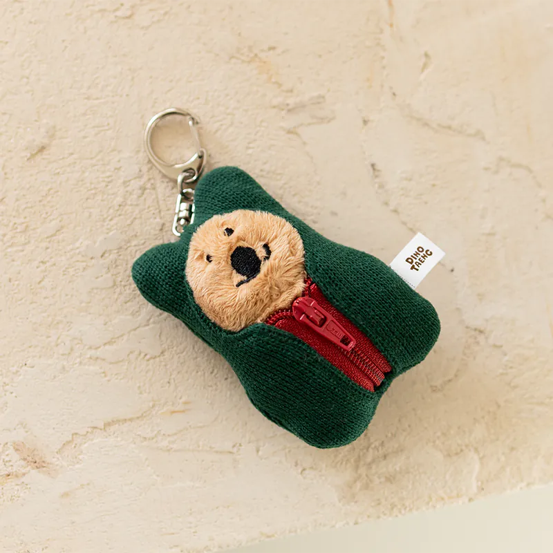 韓國🇰🇷 正版 Dinotaeng 短尾矮袋鼠 文創-Quokka in Sleepingbag keychain  絨毛鑰匙圈