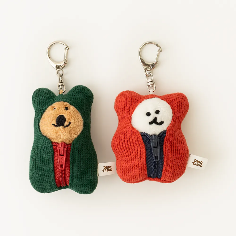 韓國🇰🇷 正版 Dinotaeng 短尾矮袋鼠 文創-Quokka in Sleepingbag keychain  絨毛鑰匙圈