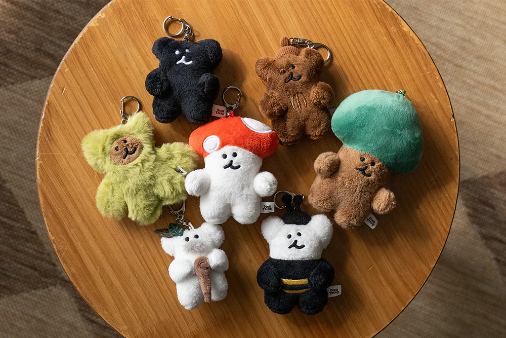 韓國🇰🇷 正版 Dinotaeng 短尾矮袋鼠 文創-BOBOSHROOM Keychain 家族角色吊飾 蘑菇BOBO造型 鑰匙圈